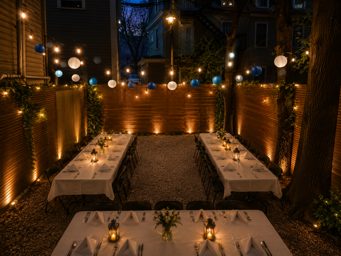 The clubhouse courtyard